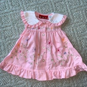 18m Pink embroidered flower dress